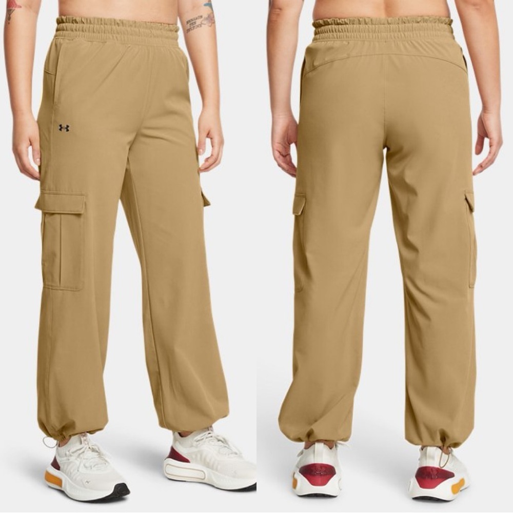 Under Armour Women’s Rival Woven Pants Lightweight Outdoor UPF 50+ in Camel L